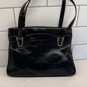 Lou Taylor Vintage 50’s timeless Black Leather Tote Bag